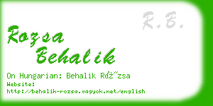 rozsa behalik business card
